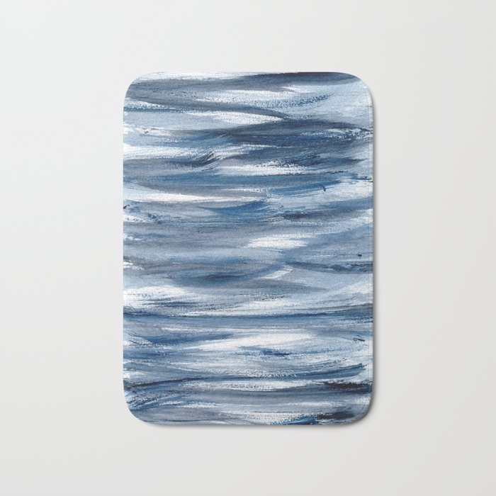 Just Indigo 2 | Minimalist Watercolor Bath Mat