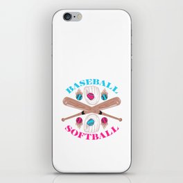 Gender Reveal Announcement Party Baseball Or Softball iPhone Skin