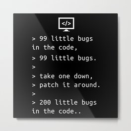 Programming Debugging Code Funny Gift Metal Print