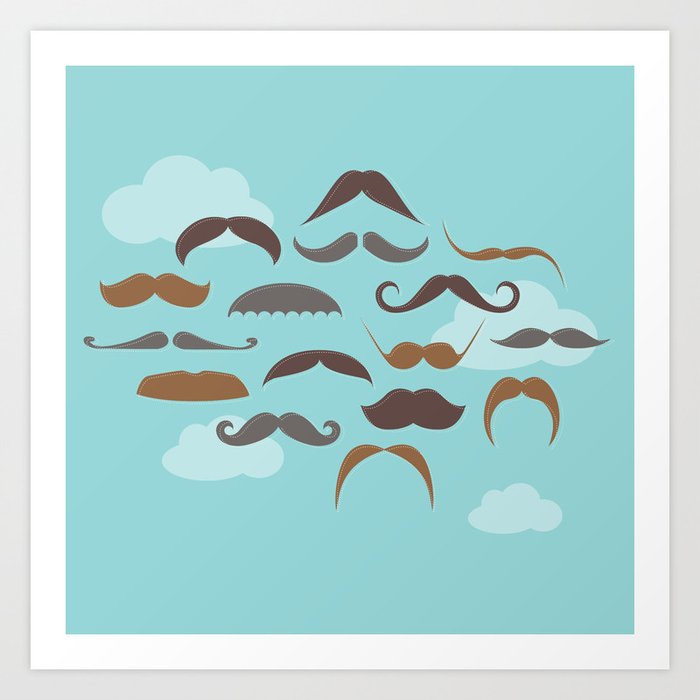 Mustaches in the Sky Art Print