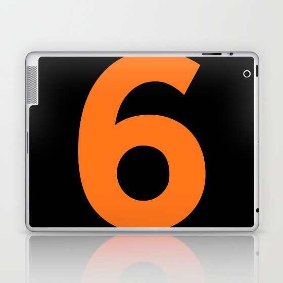 Number 6 (Orange & Black) Laptop & iPad Skin