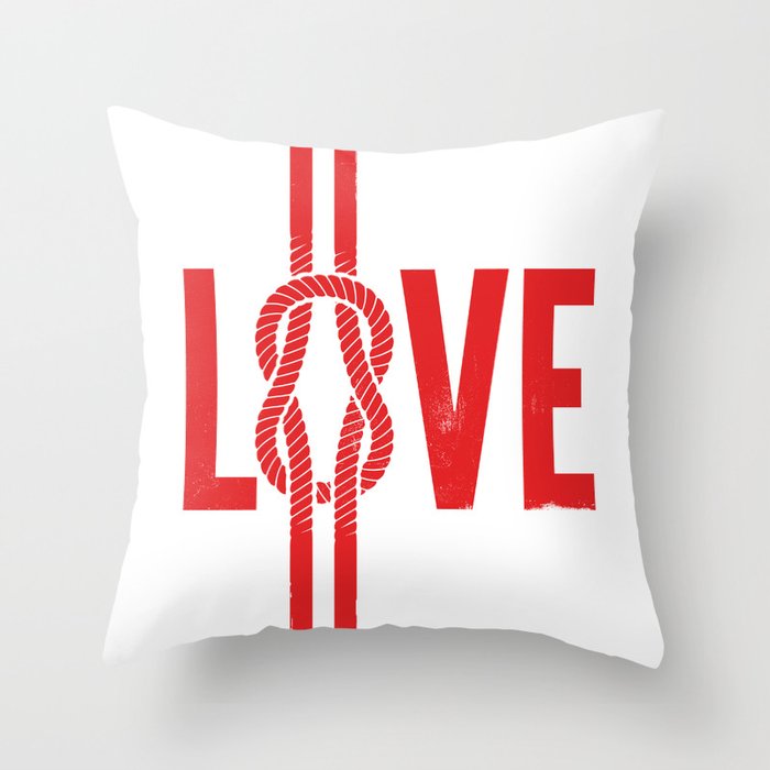 Love Knot (Red) Throw Pillow