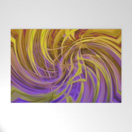 Lemon, Honey and Lavender Tea - gold purple red green brown gradient spiral Welcome Mat