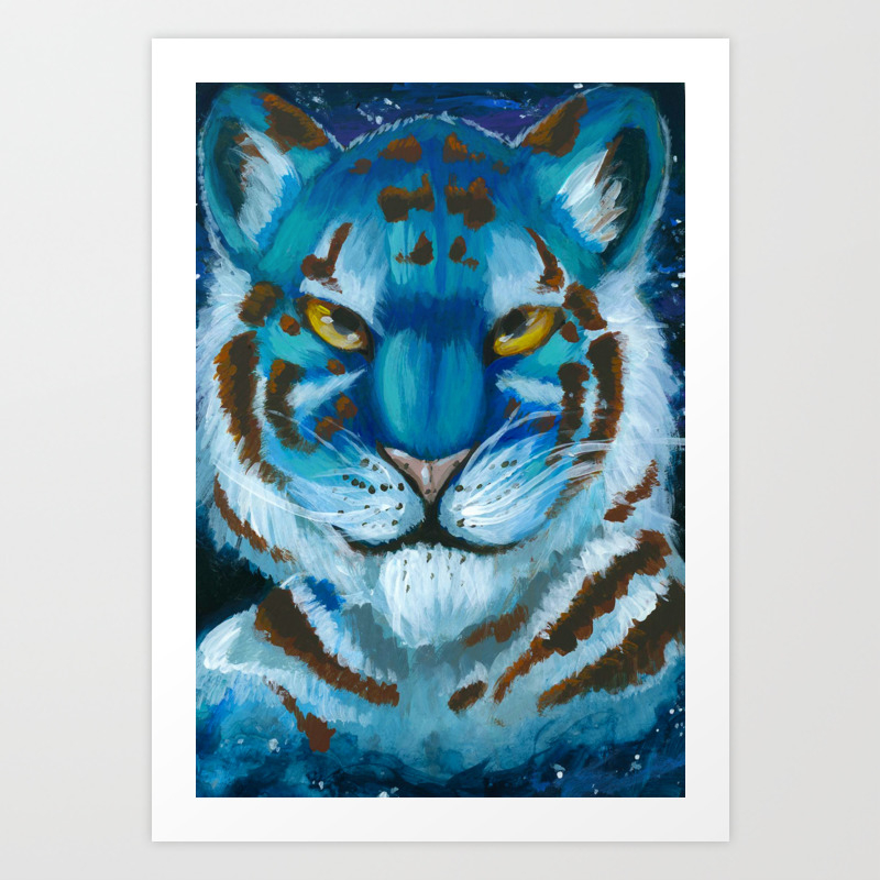 Galaxy Tiger Nebula Traditional Acrylic Painting Art Print By