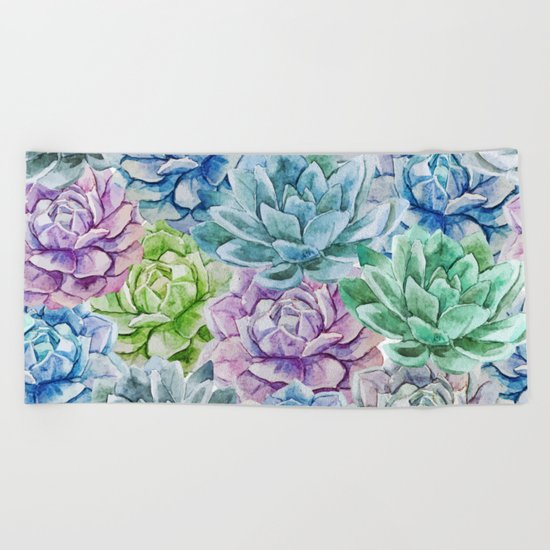 Cactus Pattern 16 Beach Towel