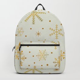 Classic Christmas golden snowflakes pattern on white  Backpack