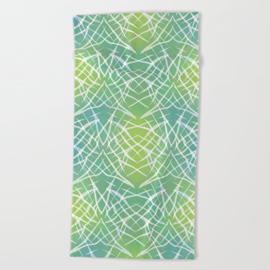 Abstract pattern . Yellow blue . Beach Towel