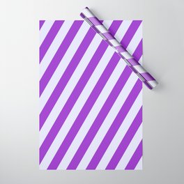 [ Thumbnail: Lavender and Dark Orchid Colored Striped/Lined Pattern Wrapping Paper ]