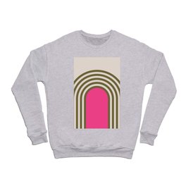Retro Olive Green & Pink Arches  Crewneck Sweatshirt