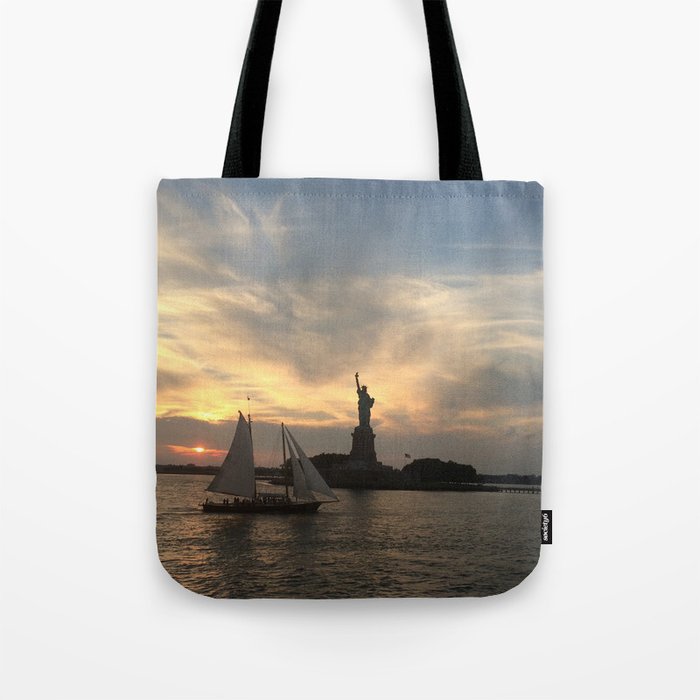 Statue of Liberty Sunset Tote Bag