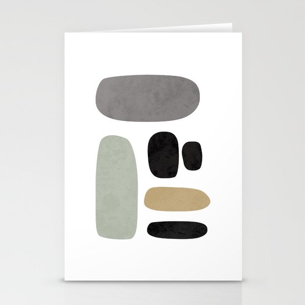 Scandinavian Nordic Abstract Shapes 2 Stationery Cards