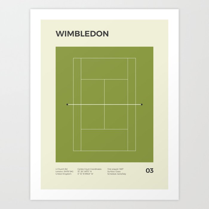 Wimbledon Tennis Art Print Art Print