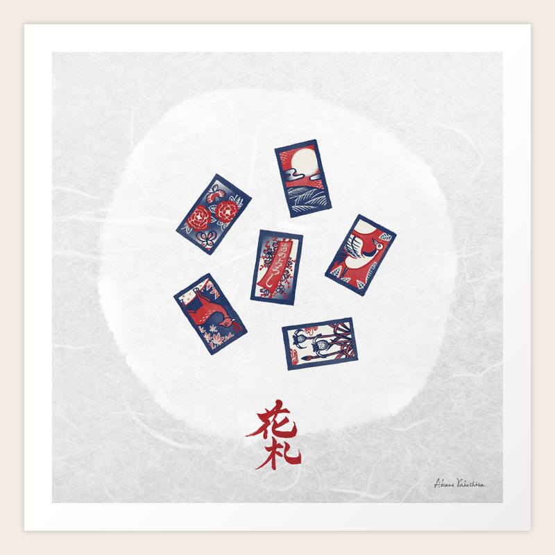 Playing Card Game Hanafuda 花札 Art Print By Akane Yabushita Society6