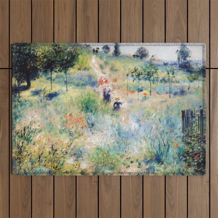 Pierre-Auguste Renoir - Path Leading through Tall Grass Outdoor Rug