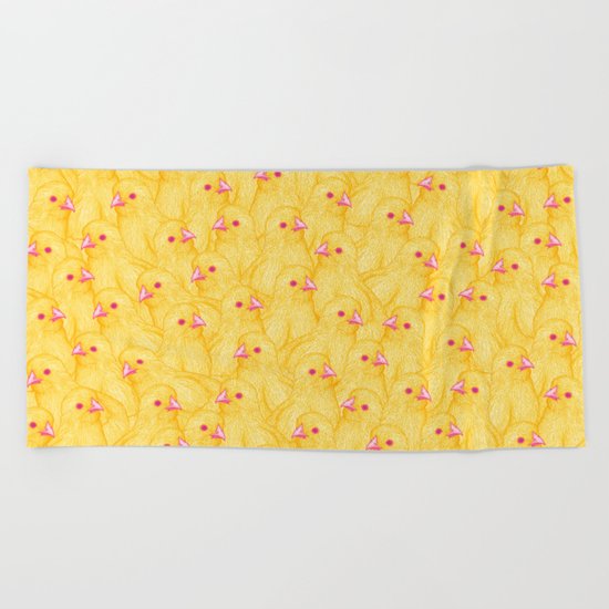 The Yellow Baby Chicks Club Beach Towel
