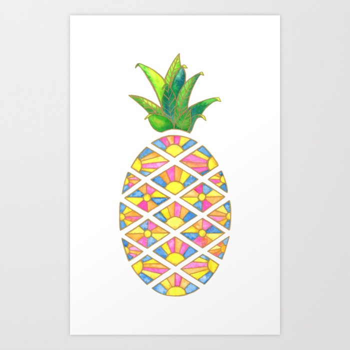 Pineapple Sunrise Art Print
