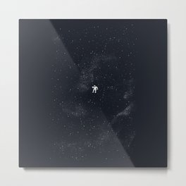 Gravity - Dark Blue Metal Print | Planets, Astronaut, Illustration, Digital, Shine, Sci-Fi, Cosmonaut, Concept, Spaceman, Shines 
