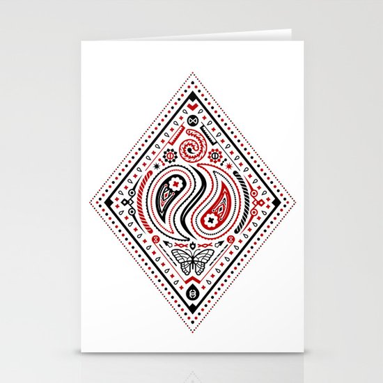 83 Drops - Diamonds (Red & Black) Stationery Cards
