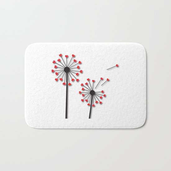Dandelion Hearts Bath Mat