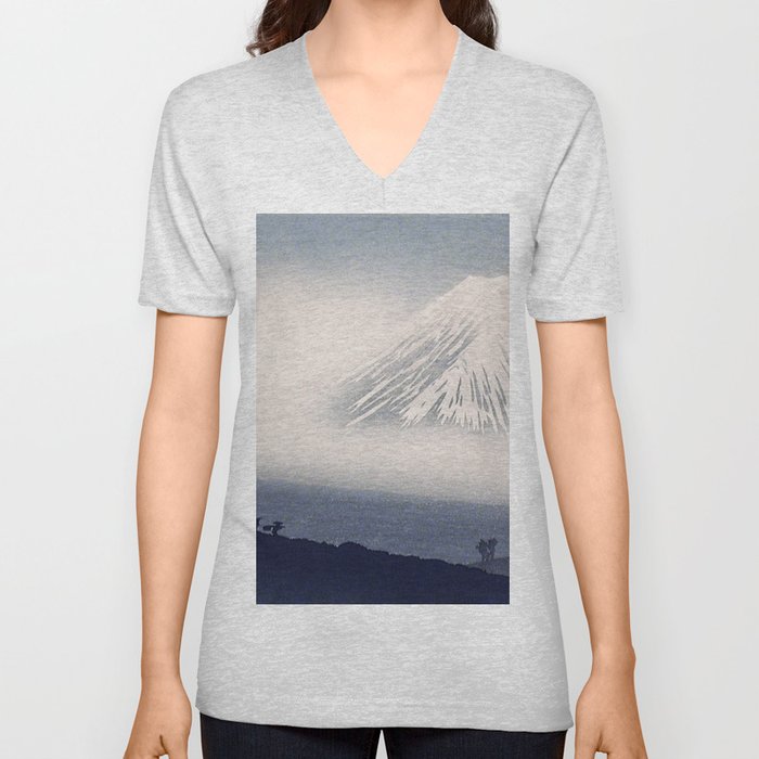 Mount Fuji  V Neck T Shirt