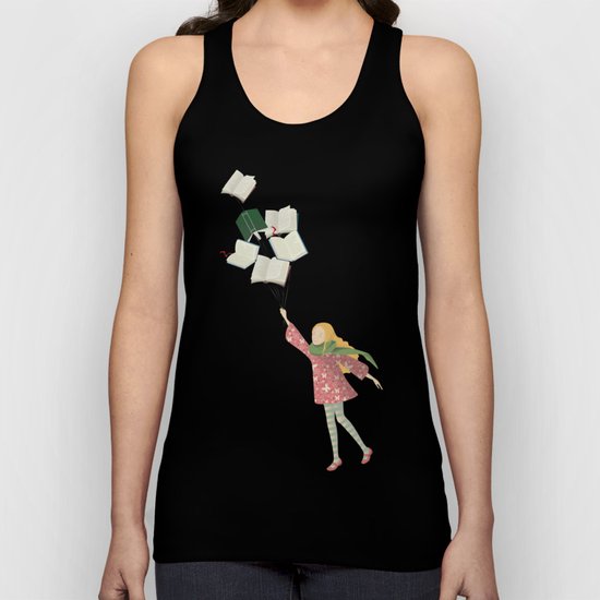 Girl with books Unisex Tank Top