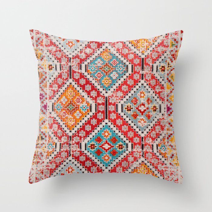 Bohemian Rhapsody: Moroccan Tribal Tapestry Throw Pillow