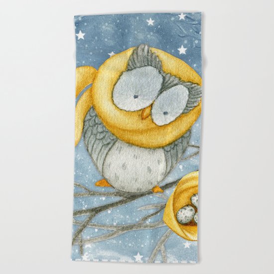 Winter animal #5 Beach Towel