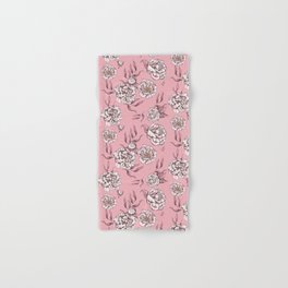Light Pink Pastel Vintage Flower Power Floral Pattern Hand & Bath Towel