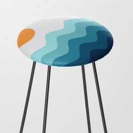 Abstract Landscape 14 Portrait Counter Stool