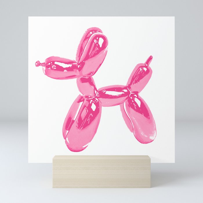 Pink Balloon Dog Pop Art | Kitsch Fun + Cute Mini Art Print