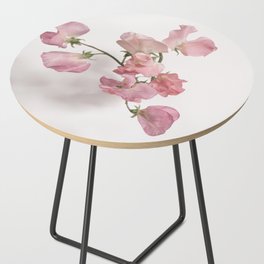 Sweet Pea Flower with Pink Petals Side Table