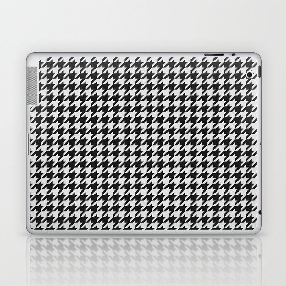 Friendly Houndstooth Pattern, black and white Laptop & iPad Skin