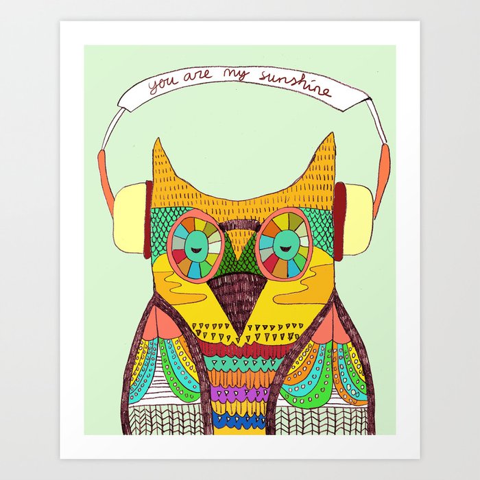 The Owl rustic song Art Print
