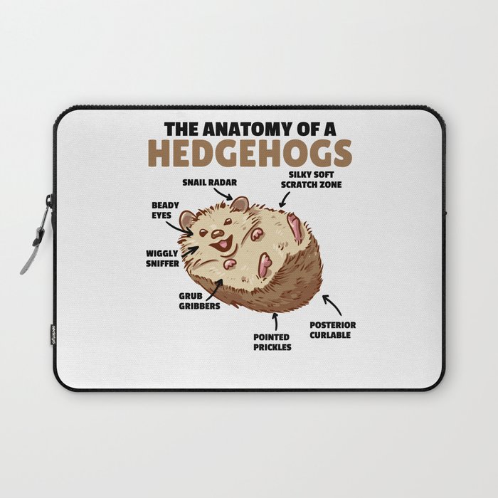 Cute Hedgehog Explanation Anatomy Of A Hedgehogs Laptop Sleeve