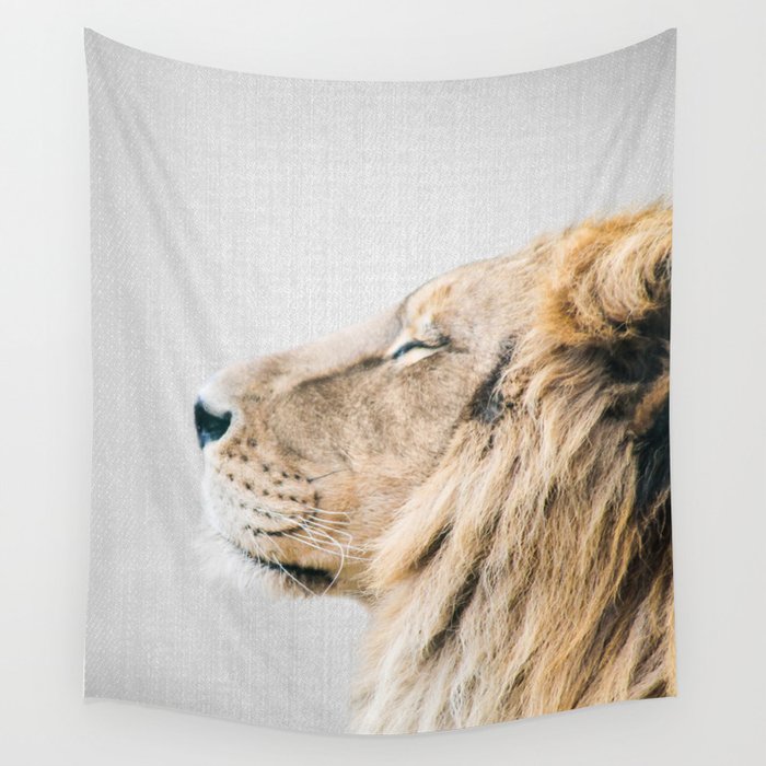 Lion Portrait - Colorful Wall Tapestry