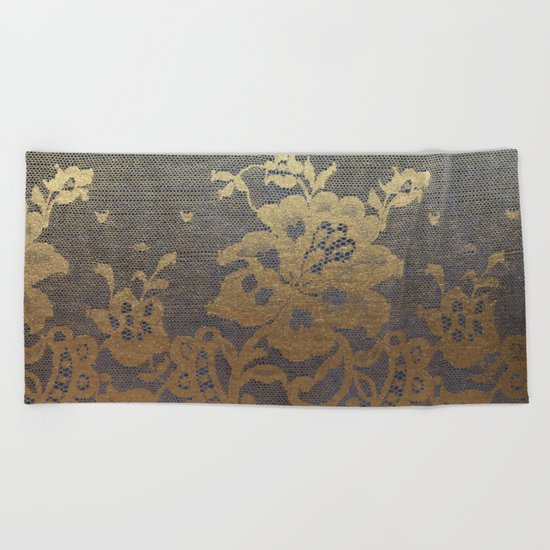 Blue Lace Velvet Beach Towel