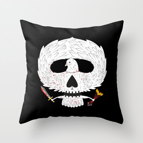 Dove of Death Throw Pillow