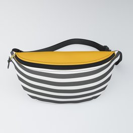 Half Striped Gray - Solid Yellow Fanny Pack