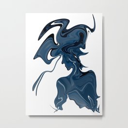 The Woman In the Blue Hat Metal Print