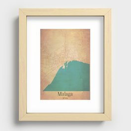Malaga vintage map Recessed Framed Print