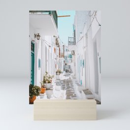 Street in Mykonos, Greece Mini Art Print