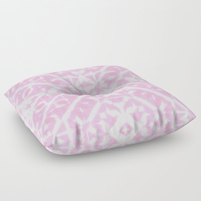 Pink and white diamond shibori tie-dye Floor Pillow