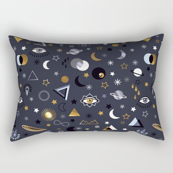 Galaxy ( gold and silver sky) Rectangular Pillow