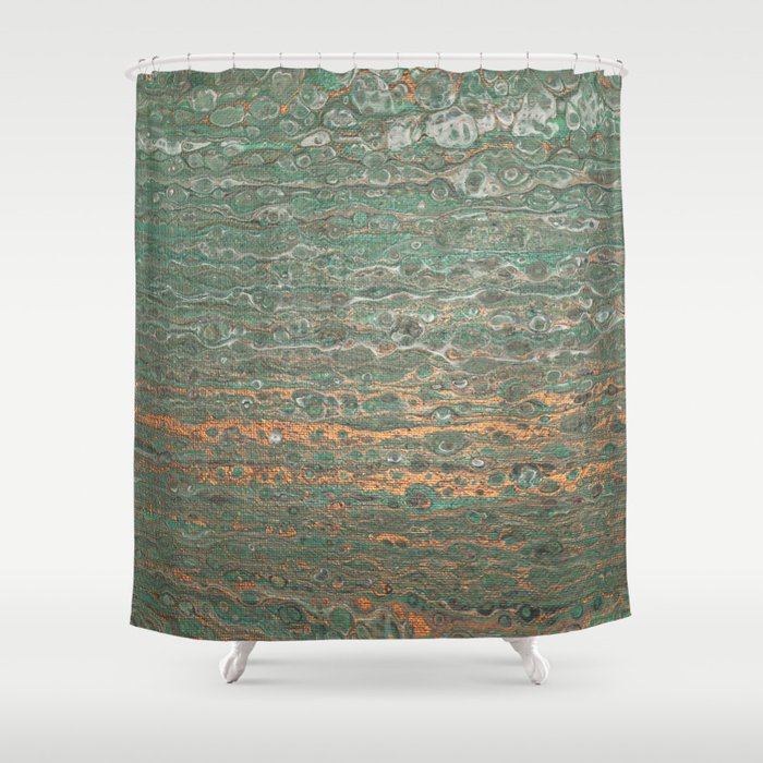 fluid coppered teal Shower Curtain