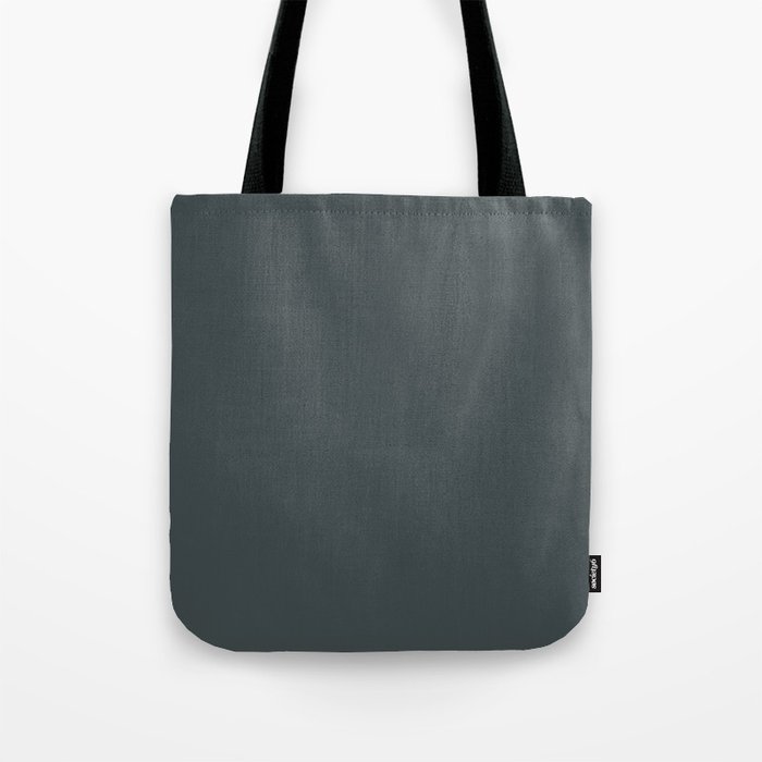 Dark Gray Solid Color Outer Space Popular Hues Patternless Shades of Black Collection Hex #414a4c Tote Bag