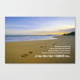 Footprints in the sand Canvas Print