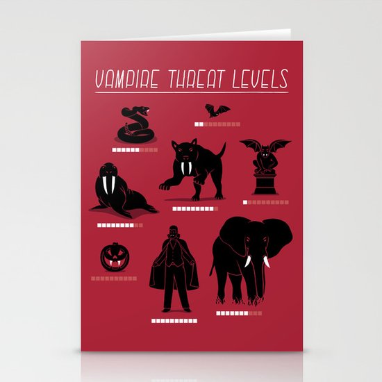 Vampire Threat Levels Stationery Cards