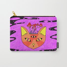 Trippy Pink Cat Carry-All Pouch