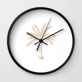 Palm Tree Sketch Tan Wall Clock | Island, Graphicdesign, Coconut, Tropic, Palmtree, Tropical, Florida, Beach, Sketch, Caribbean 