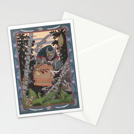 Baba Yaga Cat classic art Stationery Card